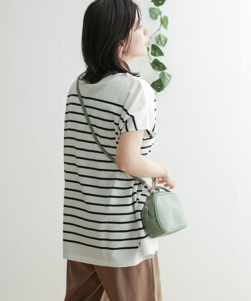 URBAN RESEARCH DOORS（アーバンリサーチドアーズ）の「パネルボーダーフレンチプルオーバー（Tシャツ/カットソー・レディース・ベージュ/ブラック/ロイヤルブルー/オレンジ・ONE）」の6枚目の写真