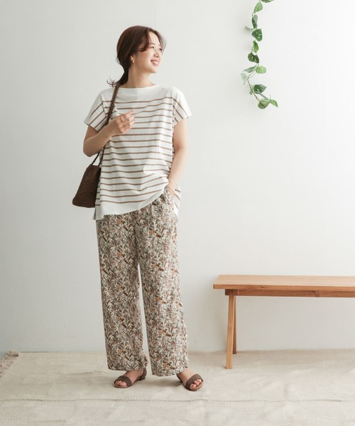 URBAN RESEARCH DOORS（アーバンリサーチドアーズ）の「パネルボーダーフレンチプルオーバー（Tシャツ/カットソー・レディース・ベージュ/ブラック/ロイヤルブルー/オレンジ・ONE）」の17枚目の写真