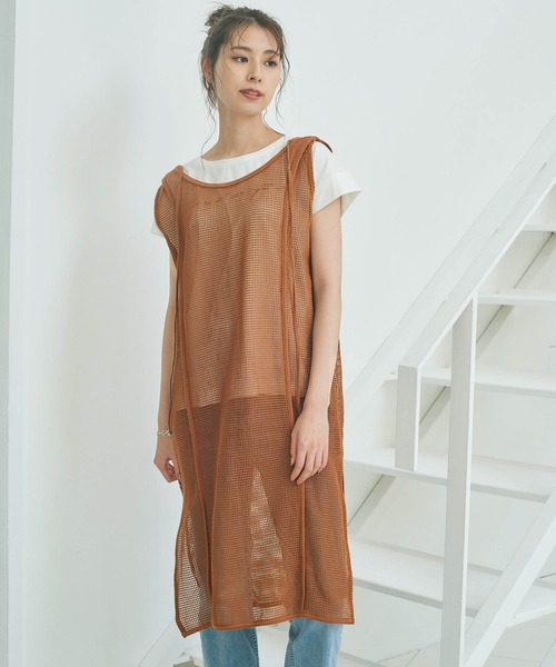 BAYFLOW（ベイフロー）の「2WAYメッシュワンピース（ワンピース・レディース・ブラウン/ブラック/アイボリー・FREE）」の2枚目の写真