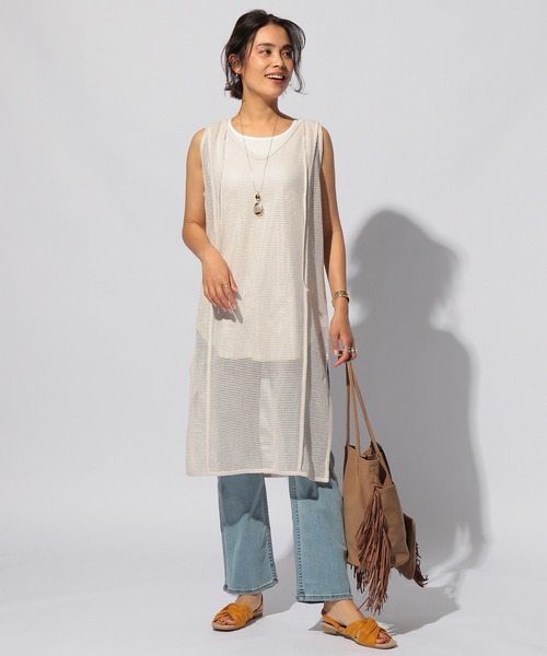 BAYFLOW（ベイフロー）の「2WAYメッシュワンピース（ワンピース・レディース・ブラウン/ブラック/アイボリー・FREE）」の5枚目の写真