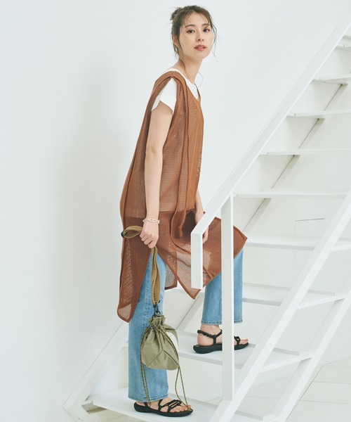 BAYFLOW（ベイフロー）の「2WAYメッシュワンピース（ワンピース・レディース・ブラウン/ブラック/アイボリー・FREE）」の7枚目の写真