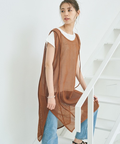 BAYFLOW（ベイフロー）の「2WAYメッシュワンピース（ワンピース・レディース・ブラウン/ブラック/アイボリー・FREE）」の8枚目の写真