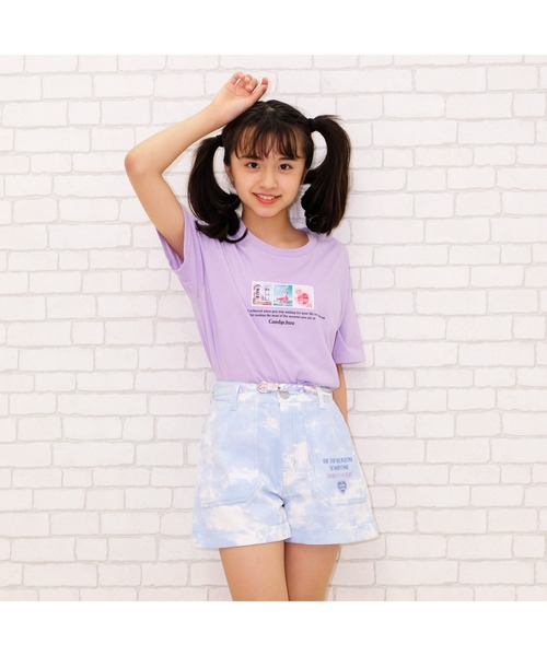 Candychuu（キャンディチュウ）の「シールプリントTシャツ（Tシャツ/カットソー・キッズ・ラベンダー/ミント・S/XS/M）」の2枚目の写真