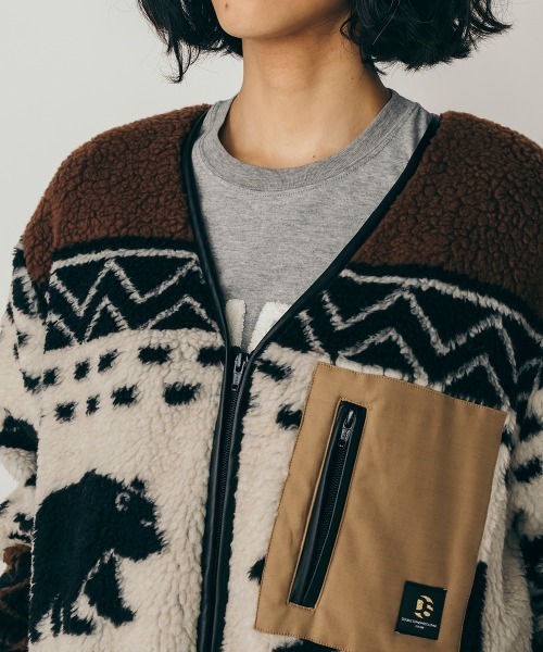 DOUBLE STANDARD CLOTHING（ダブルスタンダードクロージング）の「ジャガードボアラグランコート（その他アウター・レディース・ブラウン・FREE）」の5枚目の写真