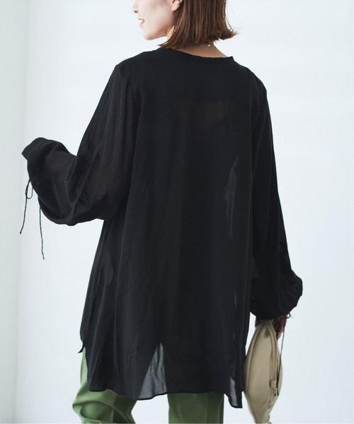 Spick & Span(スピックアンドスパン)の「#【RITO】キュプラフロントギャザーブラウス◆(シャツ/ブラウス・レディース・ベージュ/ブラック・36)」の8枚目の写真