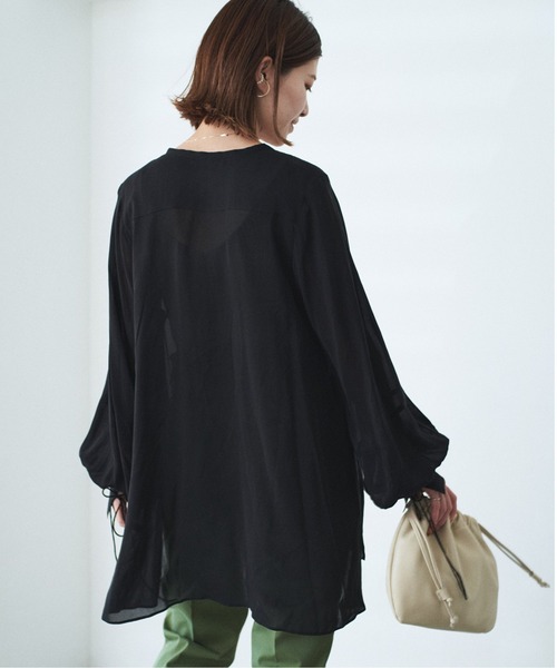 Spick & Span(スピックアンドスパン)の「#【RITO】キュプラフロントギャザーブラウス◆(シャツ/ブラウス・レディース・ベージュ/ブラック・36)」の9枚目の写真