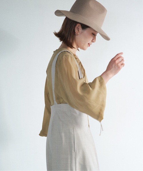 Spick & Span(スピックアンドスパン)の「#【RITO】キュプラフロントギャザーブラウス◆(シャツ/ブラウス・レディース・ベージュ/ブラック・36)」の13枚目の写真