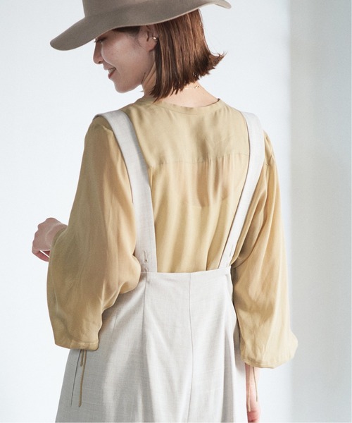 Spick & Span(スピックアンドスパン)の「#【RITO】キュプラフロントギャザーブラウス◆(シャツ/ブラウス・レディース・ベージュ/ブラック・36)」の14枚目の写真