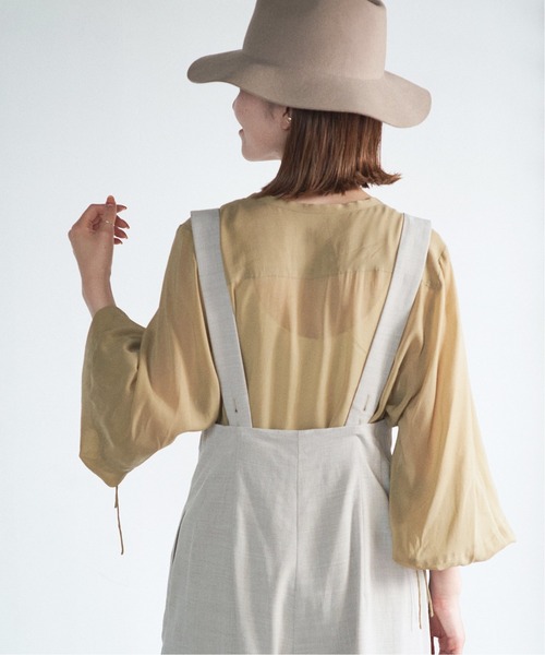 Spick & Span(スピックアンドスパン)の「#【RITO】キュプラフロントギャザーブラウス◆(シャツ/ブラウス・レディース・ベージュ/ブラック・36)」の15枚目の写真