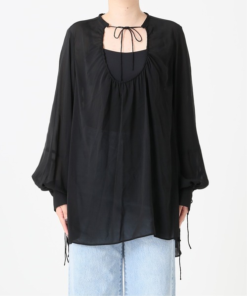 Spick & Span(スピックアンドスパン)の「#【RITO】キュプラフロントギャザーブラウス◆(シャツ/ブラウス・レディース・ベージュ/ブラック・36)」の16枚目の写真