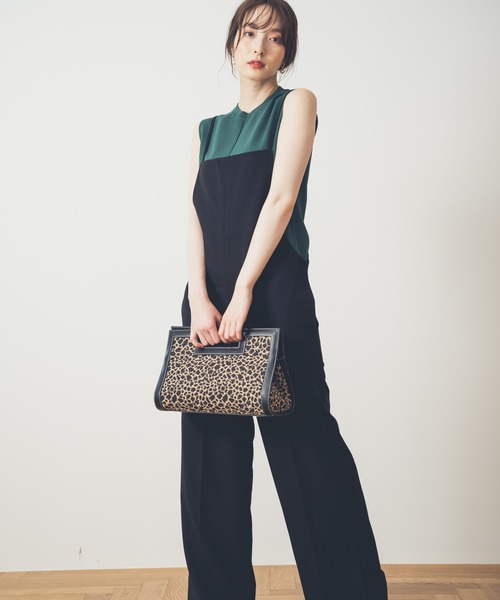 Andemiu（アンデミュウ）の「キャミサロペットパンツ216845（サロペット/オーバーオール・レディース・ブラック/ベージュ・FREE）」の2枚目の写真