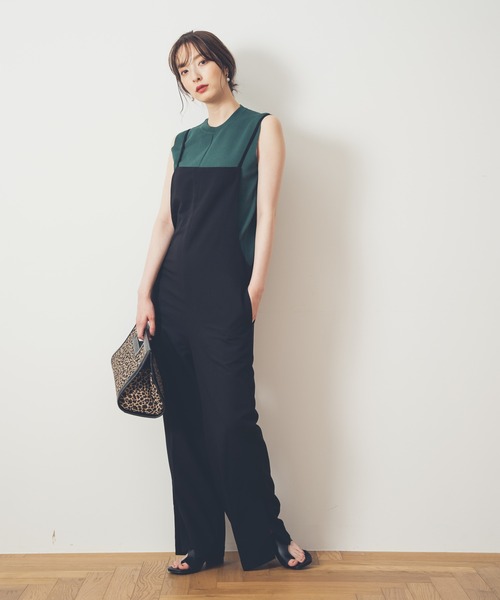 Andemiu（アンデミュウ）の「キャミサロペットパンツ216845（サロペット/オーバーオール・レディース・ブラック/ベージュ・FREE）」の3枚目の写真