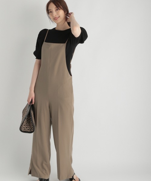 Andemiu（アンデミュウ）の「キャミサロペットパンツ216845（サロペット/オーバーオール・レディース・ブラック/ベージュ・FREE）」の9枚目の写真