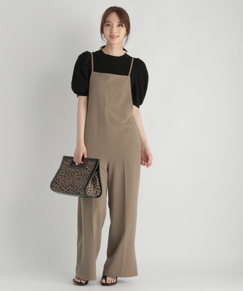Andemiu（アンデミュウ）の「キャミサロペットパンツ216845（サロペット/オーバーオール・レディース・ブラック/ベージュ・FREE）」の10枚目の写真