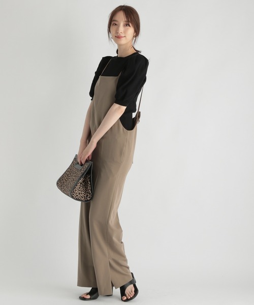 Andemiu（アンデミュウ）の「キャミサロペットパンツ216845（サロペット/オーバーオール・レディース・ブラック/ベージュ・FREE）」の11枚目の写真