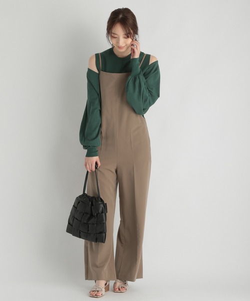 Andemiu（アンデミュウ）の「キャミサロペットパンツ216845（サロペット/オーバーオール・レディース・ブラック/ベージュ・FREE）」の13枚目の写真