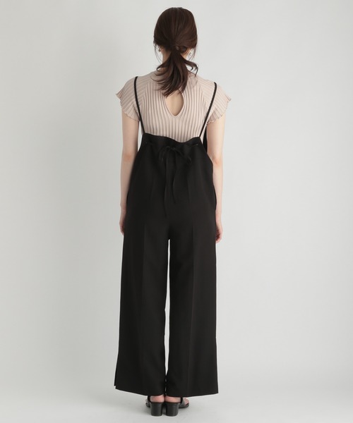 Andemiu（アンデミュウ）の「キャミサロペットパンツ216845（サロペット/オーバーオール・レディース・ブラック/ベージュ・FREE）」の16枚目の写真