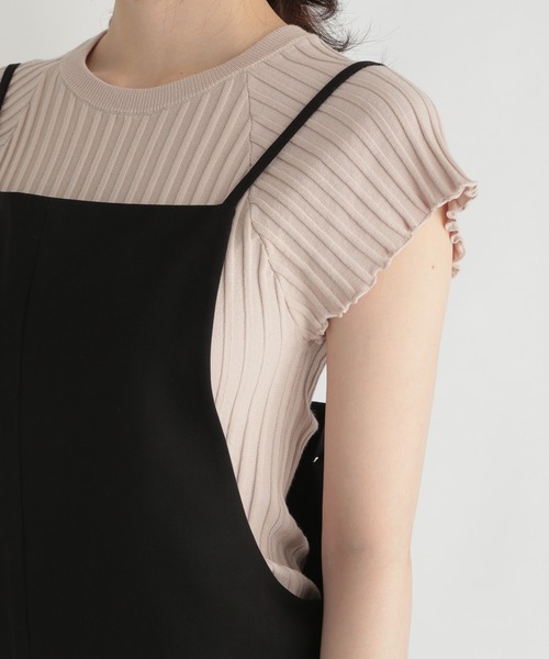 Andemiu（アンデミュウ）の「キャミサロペットパンツ216845（サロペット/オーバーオール・レディース・ブラック/ベージュ・FREE）」の20枚目の写真