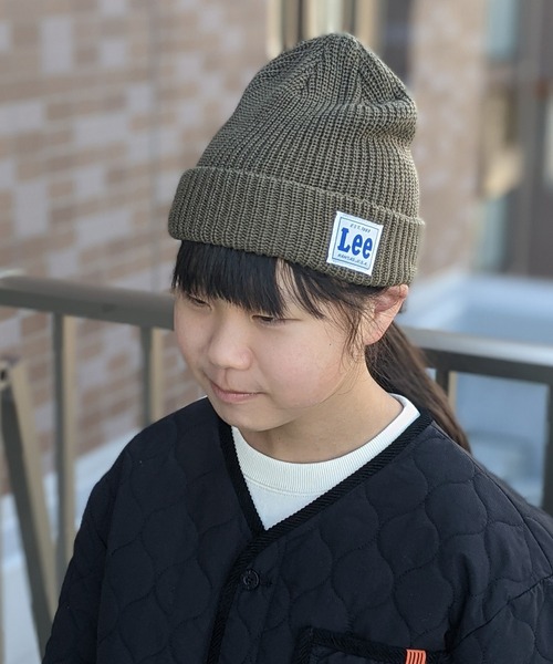 Lee（リー）の「Lee/リー キッズ　アクリル ニットワッチ（ニットキャップ/ビーニー・キッズ・ブラック/カーキ/イエロー/ワイン/グレー・FREE）」の3枚目の写真