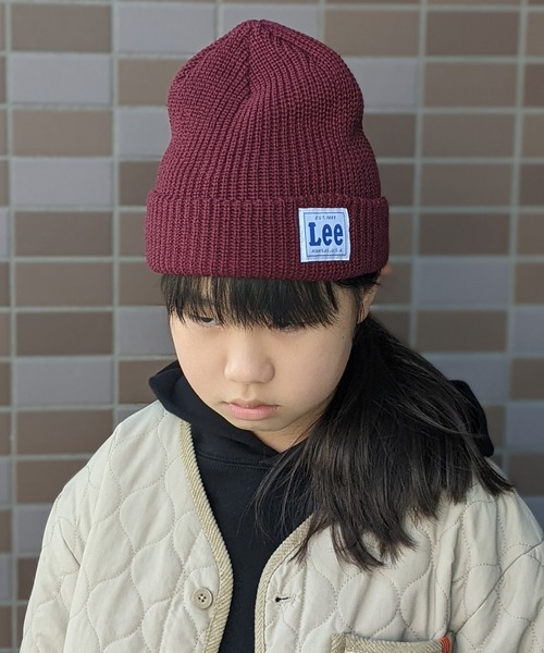 Lee（リー）の「Lee/リー キッズ　アクリル ニットワッチ（ニットキャップ/ビーニー・キッズ・ブラック/カーキ/イエロー/ワイン/グレー・FREE）」の5枚目の写真