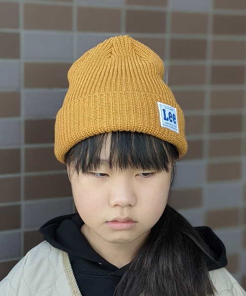 Lee（リー）の「Lee/リー キッズ　アクリル ニットワッチ（ニットキャップ/ビーニー・キッズ・ブラック/カーキ/イエロー/ワイン/グレー・FREE）」の4枚目の写真