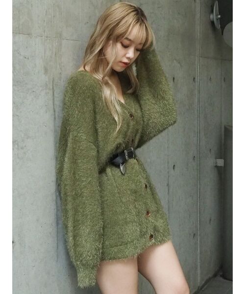 EVRIS（エヴリス）の「フェザーヤーンニットカーディガン（カーディガン/ボレロ・レディース・ブラック/カーキ/ボルドー・FREE）」の13枚目の写真