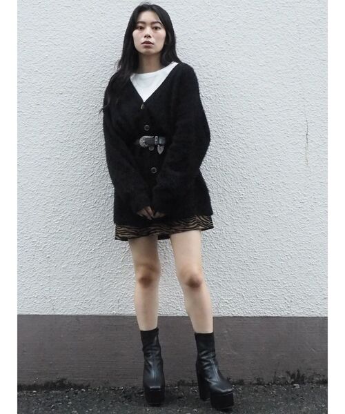 EVRIS（エヴリス）の「フェザーヤーンニットカーディガン（カーディガン/ボレロ・レディース・ブラック/カーキ/ボルドー・FREE）」の14枚目の写真