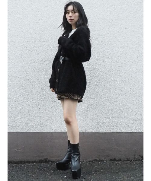 EVRIS（エヴリス）の「フェザーヤーンニットカーディガン（カーディガン/ボレロ・レディース・ブラック/カーキ/ボルドー・FREE）」の15枚目の写真