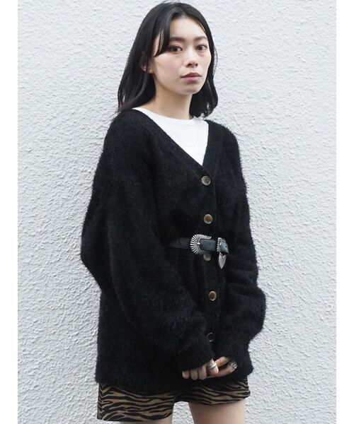 EVRIS（エヴリス）の「フェザーヤーンニットカーディガン（カーディガン/ボレロ・レディース・ブラック/カーキ/ボルドー・FREE）」の16枚目の写真