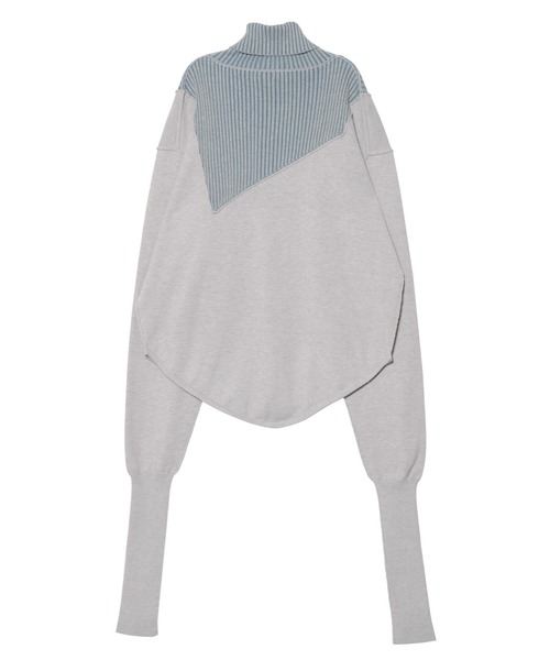 PAMEO POSE（パメオポーズ）の「Patching Knit Top（ニット/セーター・レディース・ボルドー/グレー/ブラック・FREE）」の15枚目の写真