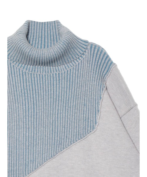 PAMEO POSE（パメオポーズ）の「Patching Knit Top（ニット/セーター・レディース・ボルドー/グレー/ブラック・FREE）」の22枚目の写真