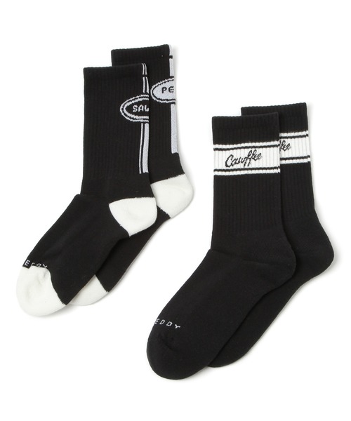 niko and...（ニコアンド）の「[Fishs Eddy(フィッシュエディ)]Brooklyneseメンズソックス2Pセット（ソックス/靴下・メンズ・ブラック/ホワイト・FREE）」の9枚目の写真