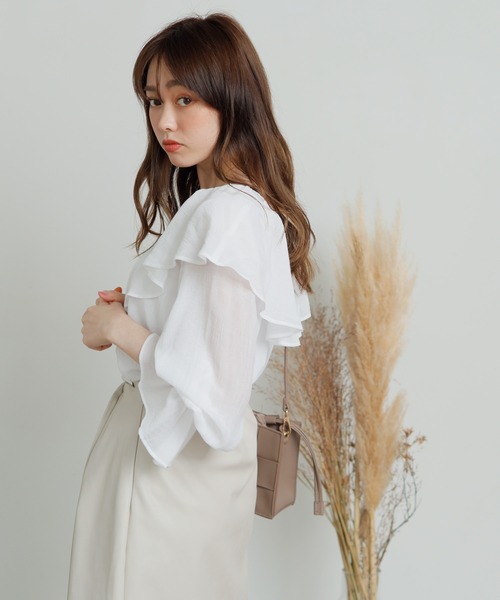 LIPSERVICE（リップサービス）の「BIGフリルカラーブラウス（シャツ/ブラウス・レディース・ホワイト/ブラック/ライトグレー・FREE）」の16枚目の写真