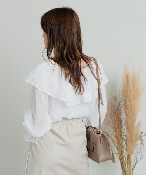 LIPSERVICE（リップサービス）の「BIGフリルカラーブラウス（シャツ/ブラウス・レディース・ホワイト/ブラック/ライトグレー・FREE）」の18枚目の写真