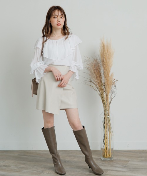 LIPSERVICE（リップサービス）の「BIGフリルカラーブラウス（シャツ/ブラウス・レディース・ホワイト/ブラック/ライトグレー・FREE）」の8枚目の写真