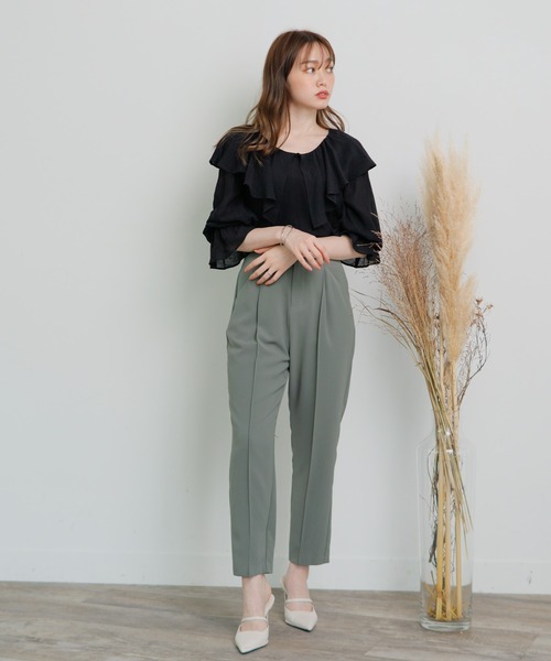 LIPSERVICE（リップサービス）の「BIGフリルカラーブラウス（シャツ/ブラウス・レディース・ホワイト/ブラック/ライトグレー・FREE）」の12枚目の写真