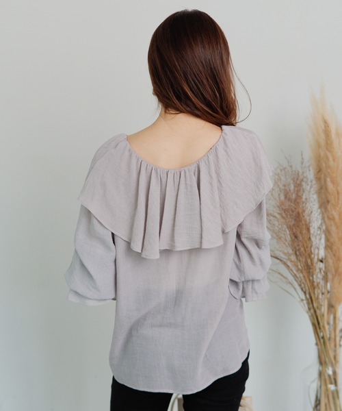 LIPSERVICE（リップサービス）の「BIGフリルカラーブラウス（シャツ/ブラウス・レディース・ホワイト/ブラック/ライトグレー・FREE）」の17枚目の写真