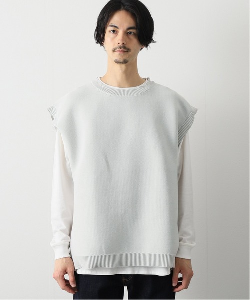 JOURNAL STANDARD relume(ジャーナルスタンダード レリューム)の「【ベスト+カットソーの2点SET】リサイクルポリエステル ニットベスト(ベスト・メンズ・グレー/パープル/ブラック・MEDIUM/LARGE)」の10枚目の写真