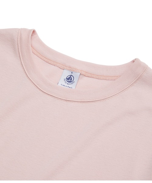 PETIT BATEAU（プチバトー）の「クルーネック半袖Ｔシャツ（Tシャツ/カットソー・レディース・ピンク・XX-SMALL/MEDIUM/X-SMALL/SMALL/LARGE）」の3枚目の写真