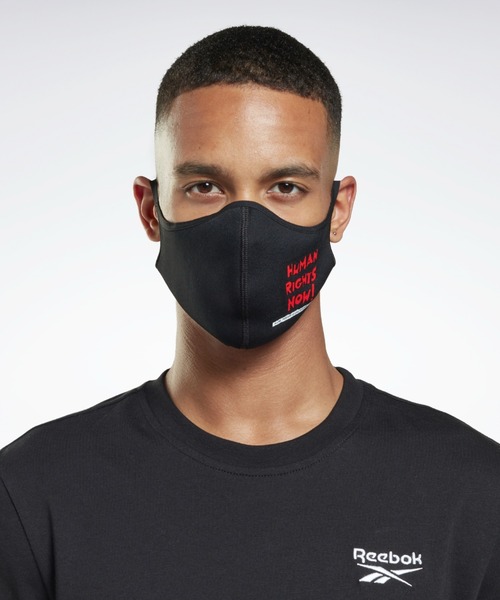 Reebok（リーボック）の「ヒューマンライツナウ / Human Rights Now! ファイス カバー / Face Cover（マスク・メンズ・ブラック・LARGE/MEDIUM）」の3枚目の写真
