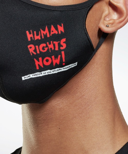 Reebok（リーボック）の「ヒューマンライツナウ / Human Rights Now! ファイス カバー / Face Cover（マスク・メンズ・ブラック・LARGE/MEDIUM）」の2枚目の写真