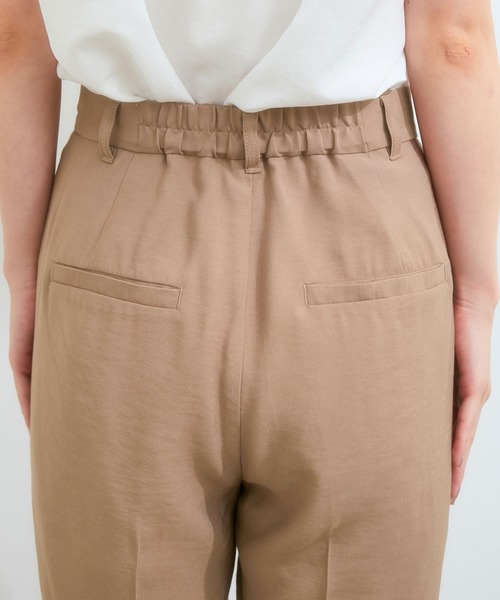 VIS（ビス）の「【セットアップ対応】柔らか質感。ピーチ起毛美脚フレアパンツ（スラックス・レディース・ダークブラウン/ベージュ系その他/モスグリーン・M/S）」の9枚目の写真