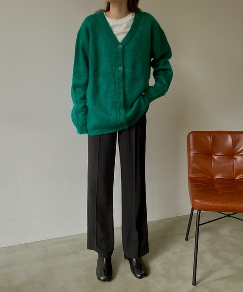 VACANCY（ヴァカンシー）の「シャギーモヘアライクBIGカーディガン（カーディガン/ボレロ・レディース・ブラック/ピンク/イエロー/ブルー/グリーン・FREE）」の11枚目の写真