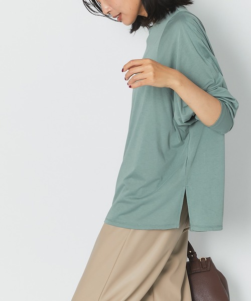 RIVE DROITE（リヴドロワ）の「ハイゲージコットンロンTee（Tシャツ/カットソー・レディース・オフホワイト/ブラック/ブルー系その他/ピンク・FREE）」の4枚目の写真