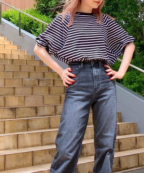 RIVE DROITE（リヴドロワ）の「ハイゲージコットンロンTee（Tシャツ/カットソー・レディース・オフホワイト/ブラック/ブルー系その他/ピンク・FREE）」の3枚目の写真