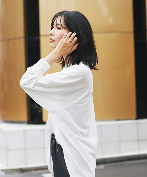 RIVE DROITE（リヴドロワ）の「ハイゲージコットンロンTee（Tシャツ/カットソー・レディース・オフホワイト/ブラック/ブルー系その他/ピンク・FREE）」の22枚目の写真