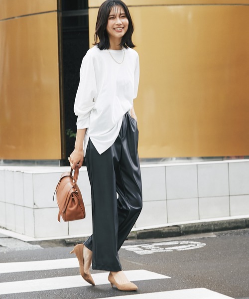 RIVE DROITE（リヴドロワ）の「ハイゲージコットンロンTee（Tシャツ/カットソー・レディース・オフホワイト/ブラック/ブルー系その他/ピンク・FREE）」の11枚目の写真