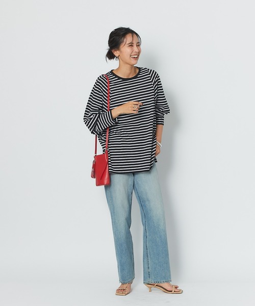 RIVE DROITE（リヴドロワ）の「ハイゲージコットンロンTee（Tシャツ/カットソー・レディース・オフホワイト/ブラック/ブルー系その他/ピンク・FREE）」の13枚目の写真