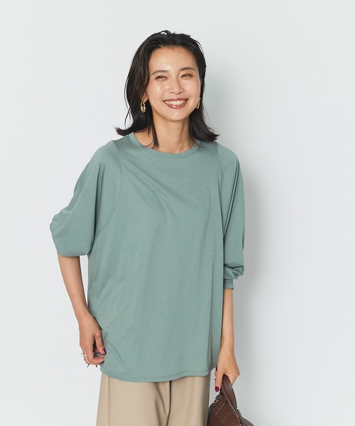 RIVE DROITE（リヴドロワ）の「ハイゲージコットンロンTee（Tシャツ/カットソー・レディース・オフホワイト/ブラック/ブルー系その他/ピンク・FREE）」の14枚目の写真