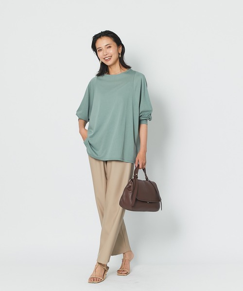 RIVE DROITE（リヴドロワ）の「ハイゲージコットンロンTee（Tシャツ/カットソー・レディース・オフホワイト/ブラック/ブルー系その他/ピンク・FREE）」の9枚目の写真